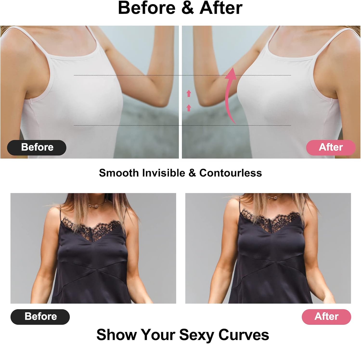 Zelfklevende push-up bh's, onz - Push Up Bra Silicone recensie en prijs